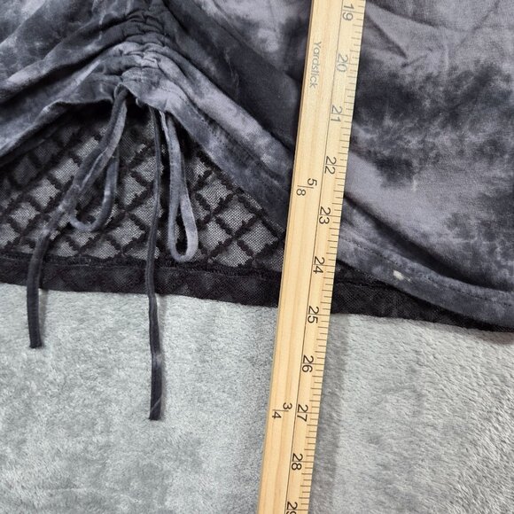 Affliction Top Womens S Black Gray Tie Dye Lace Back Skull Roses Gothic Grunge - Picture 5 of 5